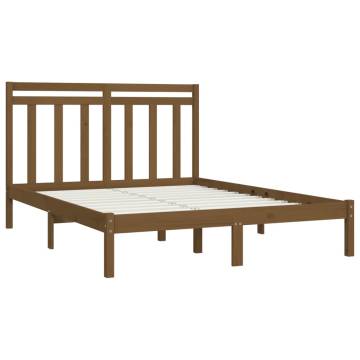 Honey Brown Solid Wood Bed Frame 160x200 cm - Timeless Design