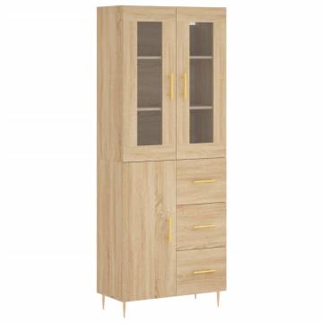 Highboard Sonoma Oak 69.5x34x180 cm - Stylish Engineered Wood