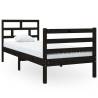 Black Solid Wood Bed Frame 75x190 cm - Small Single Design