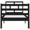 Black Solid Wood Bed Frame 75x190 cm - Small Single Design