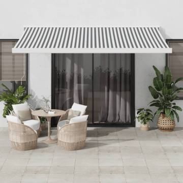 Retractable Awning Anthracite & White 4x3m - HipoMarket UK