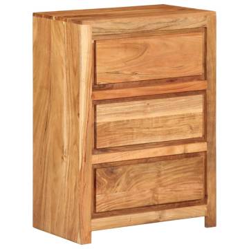 Elegant Solid Wood Acacia Drawer Cabinet - 55x33x75 cm