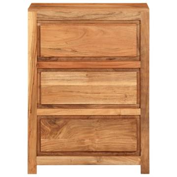 Elegant Solid Wood Acacia Drawer Cabinet - 55x33x75 cm