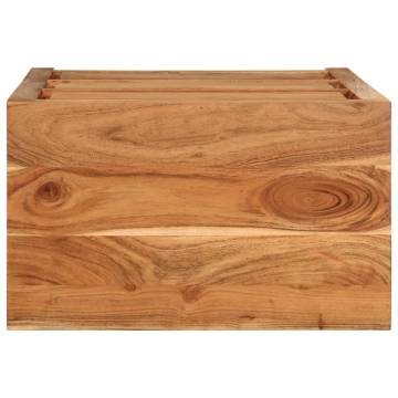 Elegant Solid Wood Acacia Drawer Cabinet - 55x33x75 cm