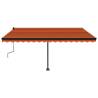 450x300 cm Freestanding Manual Retractable Awning – Orange/Brown