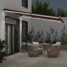 Manual Retractable Awning with LED - Burgundy - 400x300 cm