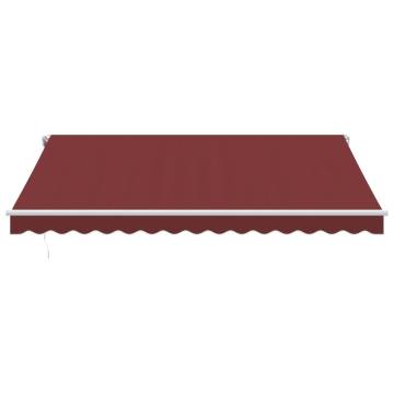 Manual Retractable Awning with LED - Burgundy - 400x300 cm