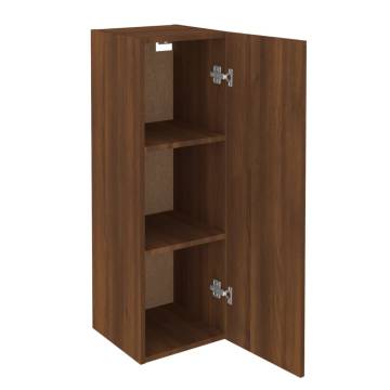 Modern Brown Oak TV Cabinet - Stylish Engineered Wood - 30.5x30x90 cm