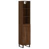 Stylish Brown Oak Highboard - 34.5x34x180 cm