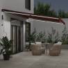 Automatic Retractable Awning with LEDs - Burgundy 500x350 cm