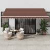 Manual Retractable Awning with LED Brown 450x350 cm - HipoMarket