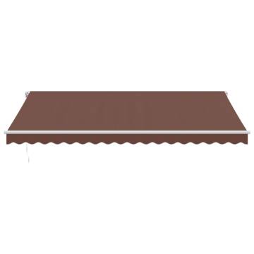 Manual Retractable Awning with LED Brown 450x350 cm - HipoMarket