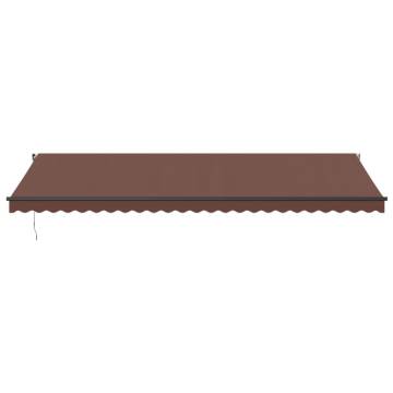 Manual Retractable Awning with LED Lights - Brown 600x350cm