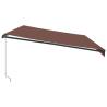 Manual Retractable Awning with LED Lights - Brown 600x350cm