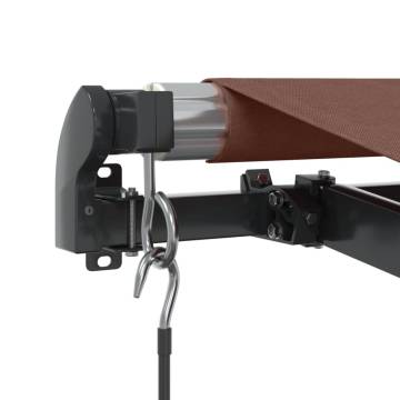 Manual Retractable Awning with LED Lights - Brown 600x350cm