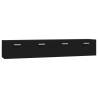 Stylish Black Wall Cabinets - 2 pcs | 100x36.5x35 cm