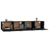 Stylish Black Wall Cabinets - 2 pcs | 100x36.5x35 cm