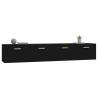 Stylish Black Wall Cabinets - 2 pcs | 100x36.5x35 cm