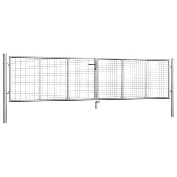 Garden Gate Galvanised Steel 415x125 cm Silver | Hipo Market