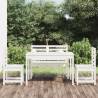 4 Piece Garden Dining Set White Solid Wood Pine Colour white pine Number of 4 