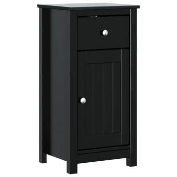 3 Piece Bathroom Furniture Set BERG - Black Solid Pine Wood