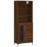 Elegant Highboard in Brown Oak | 69.5x34x180 cm | Hipo Market