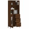 Elegant Highboard in Brown Oak | 69.5x34x180 cm | Hipo Market