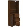 Elegant Highboard in Brown Oak | 69.5x34x180 cm | Hipo Market