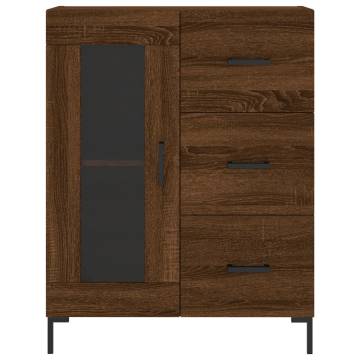 Elegant Highboard in Brown Oak | 69.5x34x180 cm | Hipo Market