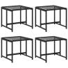 Garden Stools 4 Pcs Black Poly Rattan - Durable & Stylish