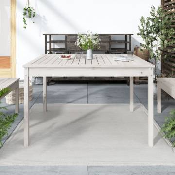 Garden Table White 121x82.5 cm - Solid Pine Wood | Hipomarket