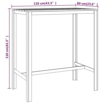 Stylish Bar Table - 110x60x110 cm Impregnated Pinewood