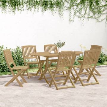 Folding Garden Chairs - 6 pcs Solid Acacia Wood | HipoMarket