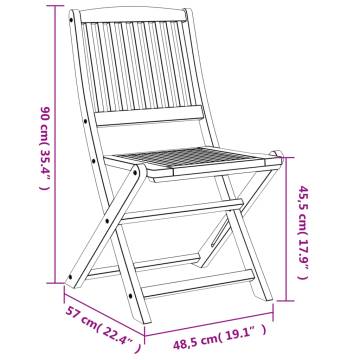 Folding Garden Chairs - 6 pcs Solid Acacia Wood | HipoMarket