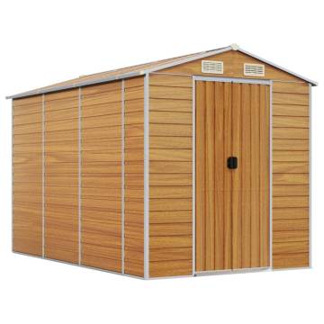 Light Brown Garden Shed - Galvanised Steel | HipoMarket UK