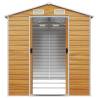 Light Brown Garden Shed - Galvanised Steel | HipoMarket UK