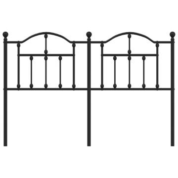 Metal Headboard Black 135 cm - Stylish & Sturdy Design