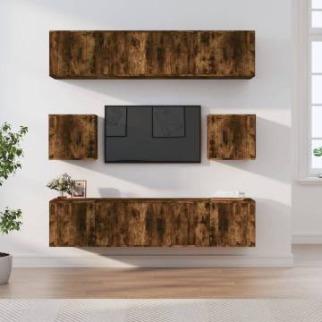 8 Piece Smoked Oak TV Cabinet Set | Modern & Stylish Furniture