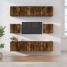 8 Piece TV Cabinet Set Smoked Oak Engineered Wood Colour smoked oak Quantity in Package 8 