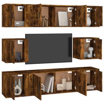 8 Piece Smoked Oak TV Cabinet Set | Modern & Stylish Furniture