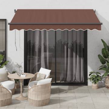 Brown Automatic Retractable Awning with LED - 300x250 cm