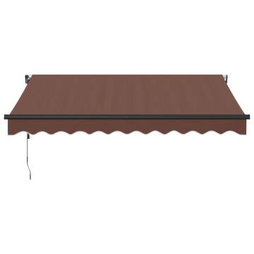 Brown Automatic Retractable Awning with LED - 300x250 cm