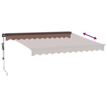 Brown Automatic Retractable Awning with LED - 300x250 cm