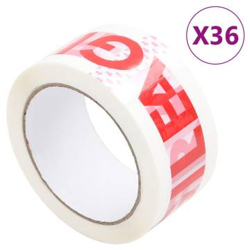 36 pcs Fragile Printed Packaging Tape - 48 mm x 66 m