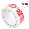 Packaging Tape 36 pcs FRAGILE Printed White 48 mm x 66 m Quantity in Package 36 