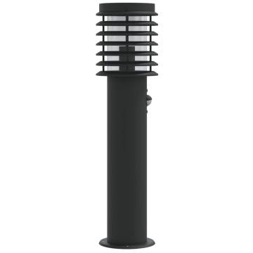 Outdoor Floor Lamp with Sensor - Black Stainless Steel 60cm