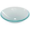 Stylish Frosted Glass Bathroom Sink with Tap & Push Drain