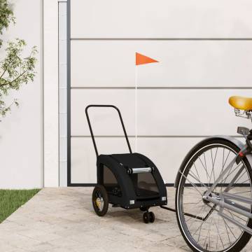 Pet Bike Trailer - Durable Black Oxford Fabric & Iron