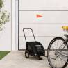 Pet Bike Trailer Black Oxford Fabric and Iron Colour black Size 125 x 52 x 53 cm 