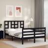 Stylish Black Bed Frame with Headboard - 120x200 cm